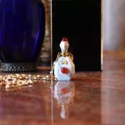 Flacon de parfum pendentif - 38x20 mm - Oeil de tigre - Acier inox 304 Doré x1