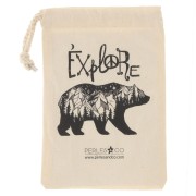 Pochon en coton by Perles&Co - Explore - 140x210 mm - Beige - Noir x1|raw }}