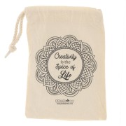 Pochon en coton by Perles&Co - Creativity - 140x210 mm - Beige - Noir x1|raw }}