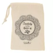 Pochon en coton by Perles&Co - Creativity - 140x210 mm - Beige - Noir x1