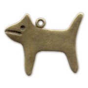 Pendentif chien 29x35 mm bronze x1|raw }}