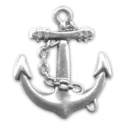 Pendentif ancre marine 31 mm argenté vieilli x1