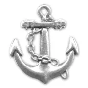 Pendentif ancre marine 31 mm argenté vieilli x1