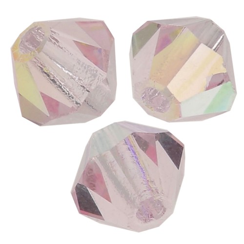 Perles toupies Preciosa - Rondelle Bead 4 mm - Light Rose AB x30