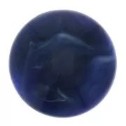 Cabochon rond 14 mm en résine opaque - Bleu marine marbré x1