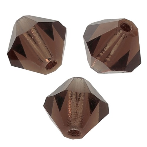 Perles toupies Preciosa - Rondelle Bead 4 mm - Smoked Topaz x30