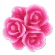 Cabochon rose en résine s 16 mm Fuchsia x1
