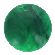 Cabochon rond en résine opaque 14 mm - Vert foncé marbré x1