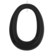 Pendentif ovale évidé en résine opaque 44x33 mm - Noir x1