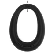 Pendentif ovale évidé en résine opaque 44x33 mm - Noir x1