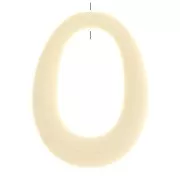 Pendentif ovale évidé en résine opaque 44x33 mm - Ecru x1