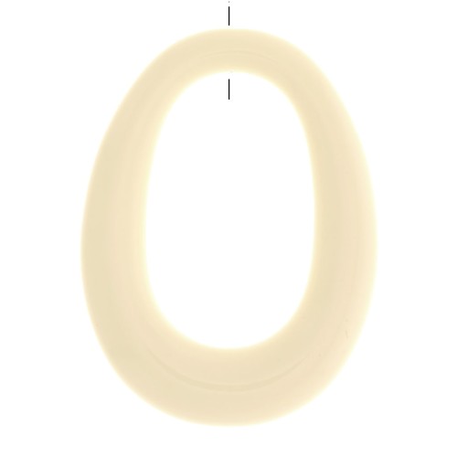 Pendentif ovale évidé en résine opaque 44x33 mm - Ecru x1