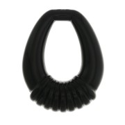 Pendentif goutte évidée et travaillée en résine opaque 30x24 mm - Noir x1