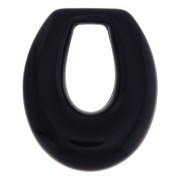 Pendentif goutte évidée en résine opaque 33x27 mm - Noir x1|raw }}