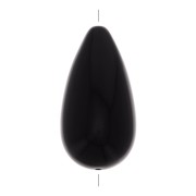 Perle poire en résine opaque 26x14 mm - Noir x1