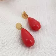 Perle poire en résine opaque 26x14 mm - Noir x1