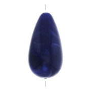 Perle poire en résine opaque 26x14 mm - Bleu marine marbré x1|raw }}