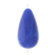 Perle poire en résine opaque 26x14 mm - Bleu royal marbré x1|raw }}