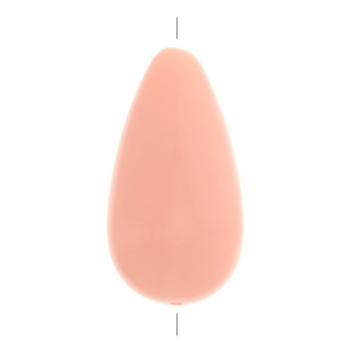 Perle poire en résine opaque 26x14 mm - Rose clair x1