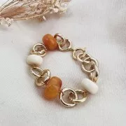 Perle rondelle en résine opaque 18x11 mm - Ecru x1