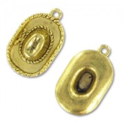 Breloque chapeau Cow-boy 22 mm doré vieilli x1|raw }}