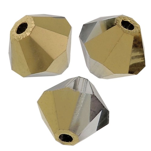 Perles toupies Preciosa - Rondelle Bead 4 mm - Crystal Aurum Half x30