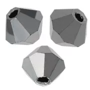 Perles toupies Preciosa - Rondelle Bead 4 mm - Jet Light Hematite Full x30