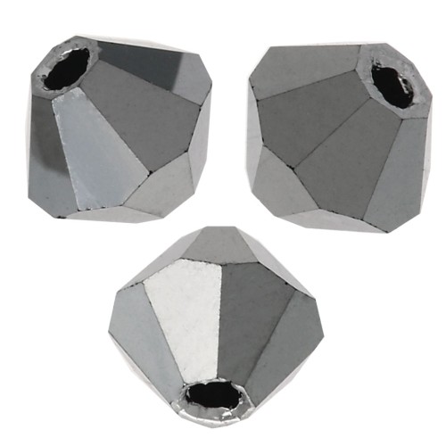 Perles toupies Preciosa - Rondelle Bead 4 mm - Jet Light Hematite Full x30