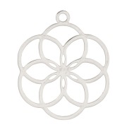 Pendentif rosace évidé 22x18 mm - Acier inoxydable x1