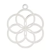 Pendentif rosace évidé 22x18 mm - Acier inoxydable x1