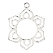 Pendentif mandala évidé 24x19 mm - Acier inoxydable x1