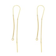 Chaines d'oreilles maille Vénitienne traversantes 4cm & 5cm - Ag 925 plaqué or x2|raw }}