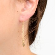 Chaines d'oreilles maille Vénitienne traversantes 4cm & 5cm - Ag 925 plaqué or x2