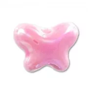 Papillon en céramique 12x15 mm Rose irisé x1