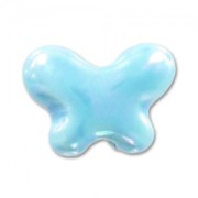 Papillon en céramique 12x15 mm Aqua irisé x1