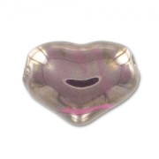 Coeur en céramique 21 mm Silver Fuchsia irisé x1