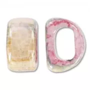 Poussoir en céramique 18x10 mm Forest Fuchsia irisé x1