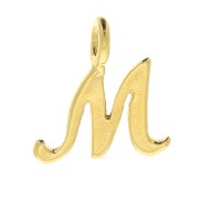 Breloque lettre alphabet 10 mm - police italique - M - Plaqué Or 3 microns x1|raw }}