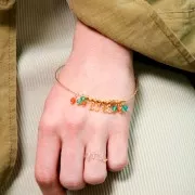 Bague fine martelée pour cabochon 6 mm - Taille 57 - Argent 925 x1