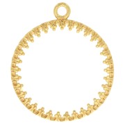 Pendentif rond travaillé pour cabochon plat 20 mm - Plaqué Or 3 microns x1