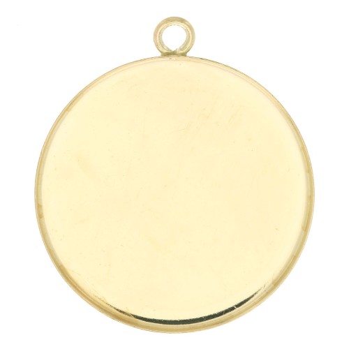 Pendentif rond pour cabochon fond plat 20 mm - Gold filled (or laminé)  x1