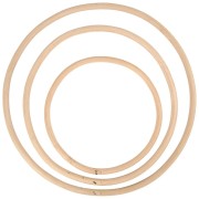 Assortiment de 3 cercles en bambou pour attrape rêve et décoration - Naturel|raw }}
