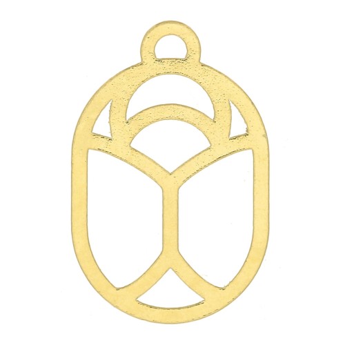Breloque Scarabée évidé 11x7 mm - exclu Perles & Co - Doré à l'or fin x1