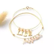 Breloque lettre alphabet 13.5 mm avec anneau fermé - A - Doré à l'or fin x1