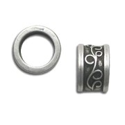 Poussoir tube pour cordon 11 mm Placage Argent fin vieilli x1|raw }}