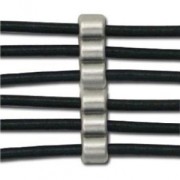 Poussoir pour cordon 3 mm 6 rangs Placage Argent fin vieilli x1