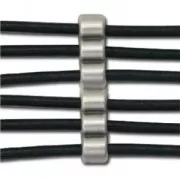 Poussoir pour cordon 3 mm 6 rangs Placage Argent fin vieilli x1