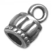 Embout pour cordon 6 mm Placage Argent fin vieilli x1