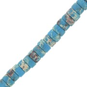 Perles Heishi rondelles - Régalite teintée 6x3 mm - Bleu x20|raw }}