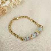 Perles Heishi rondelles - Régalite teintée 6x3 mm - Bleu foncé x20